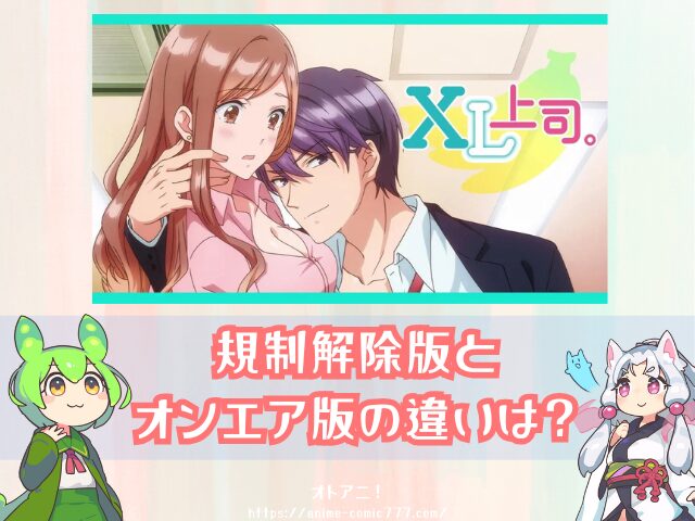 XL上司。 規制解除 無修正版 どこで見れる 配信サブスク オンエア版 違い 解説