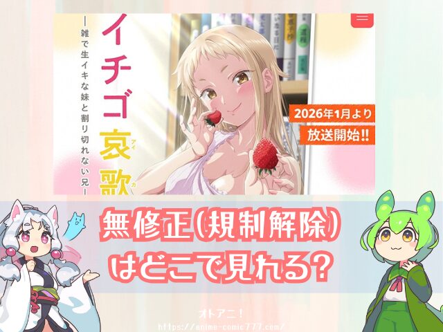 イチゴ哀歌　無修正　規制解除版　僧侶枠　アニメ　サブスク