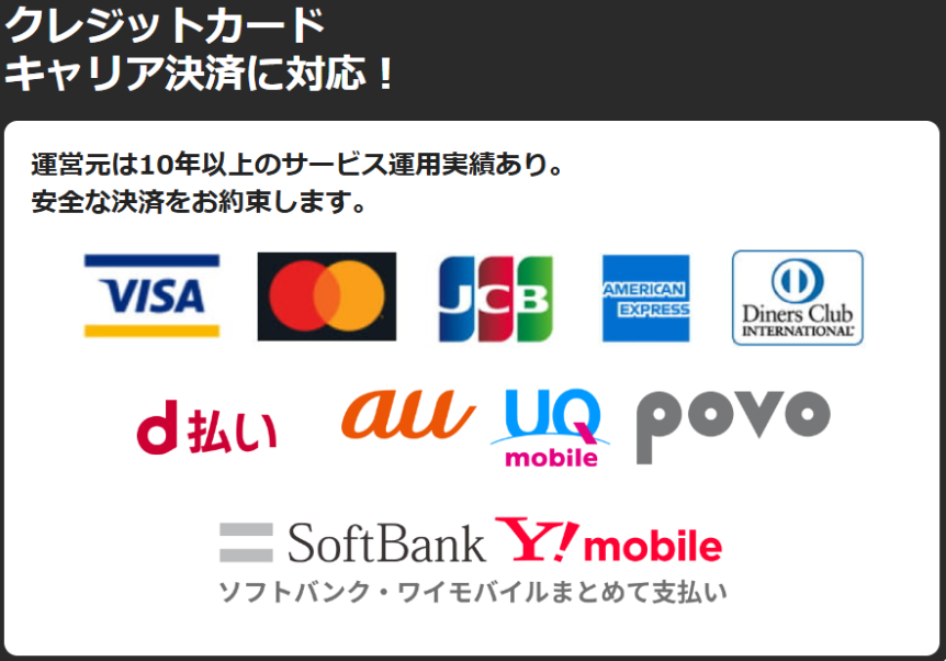 アニメフェスタ　支払い方法